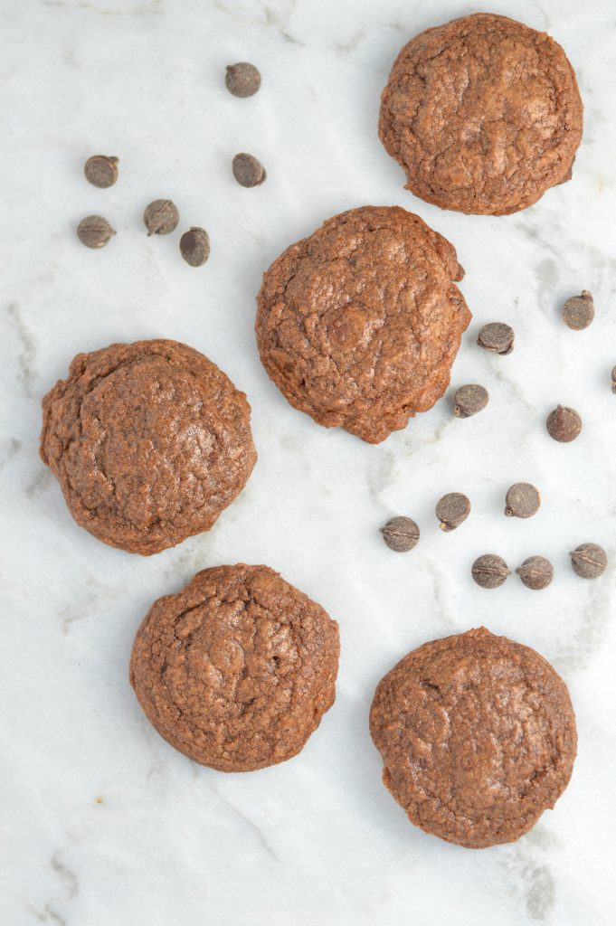 Chewy Double Chocolate Brownie Cookies that are so soft on the inside. They make a great quick and easy dessert or snack recipe.