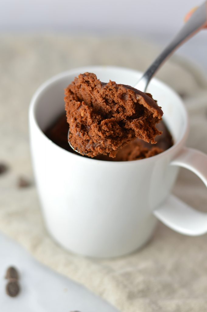 This eggless 4 Ingredient Chocolate Mug Cake can be made vegan and is ready in under 5 minutes. The perfect dessert recipe for one.