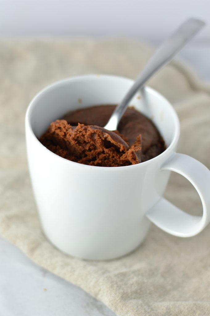 This eggless 4 Ingredient Chocolate Mug Cake can be made vegan and is ready in under 5 minutes. The perfect dessert recipe for one.