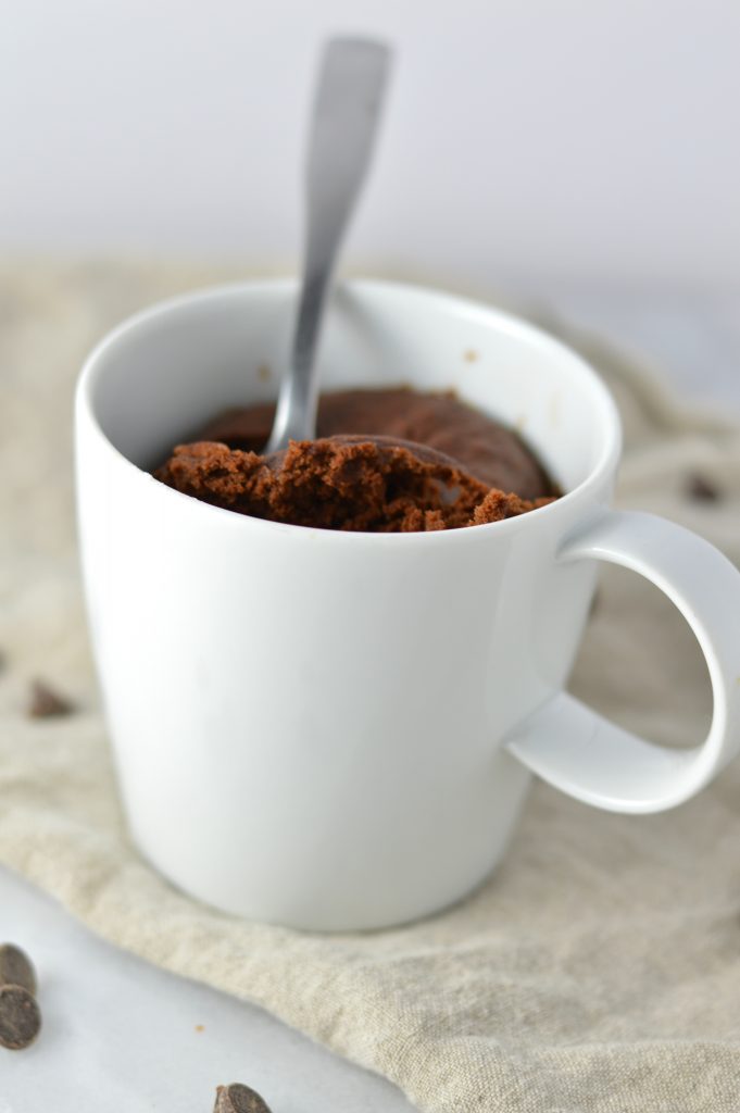 This eggless 4 Ingredient Chocolate Mug Cake can be made vegan and is ready in under 5 minutes. The perfect dessert recipe for one.