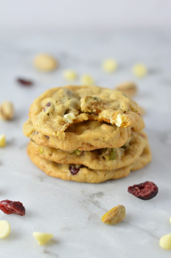 These Cranberry Pistachio White Chocolate Cookies are the perfect Christmas cookie recipe. This soft cookie recipe is one of my favourites.