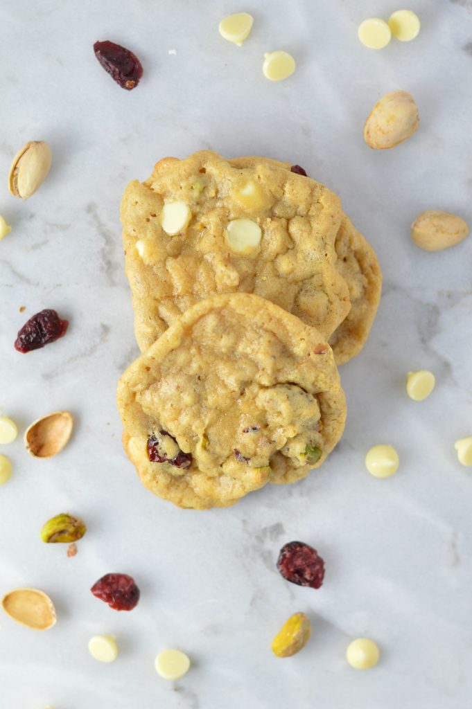 These Cranberry Pistachio White Chocolate Cookies are the perfect Christmas cookie recipe. This soft cookie recipe is one of my favourites.