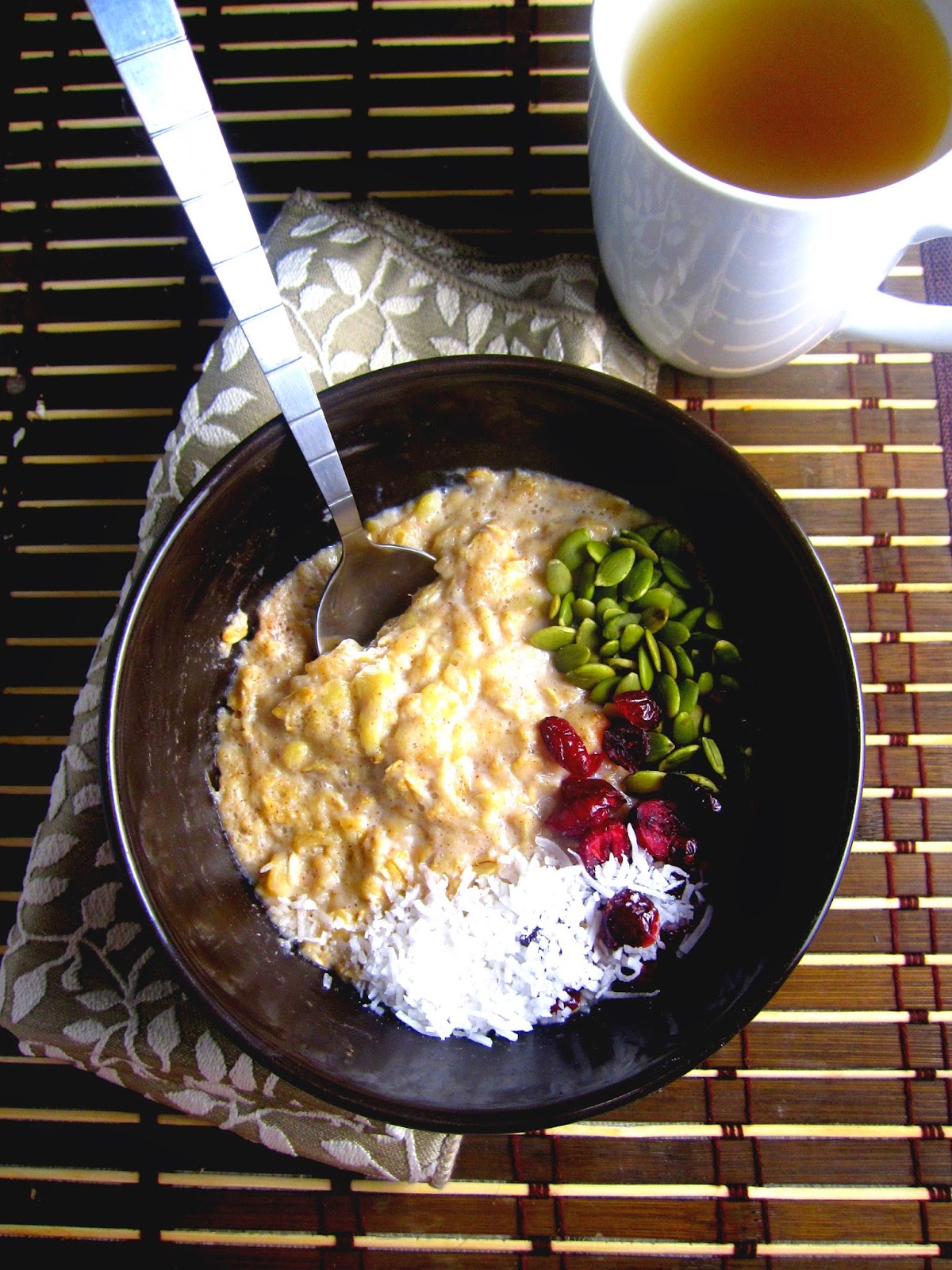 I make this Coconut, Cranberry and Pumpkin Seed Microwave Oatmeal recipe so much! Gluten free and can be made vegan, this makes a nice and easy breakfast.