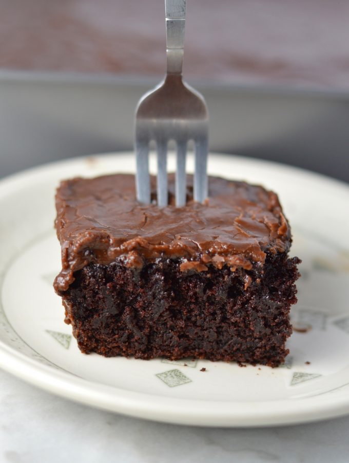 Chocolate Cake with Thick Chocolate Icing