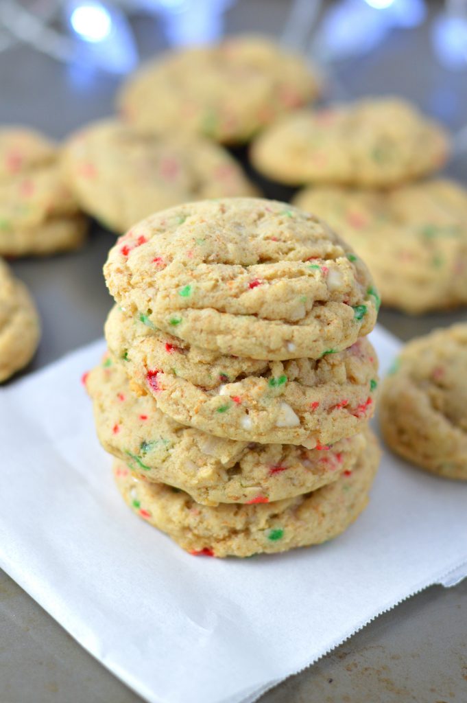 Peppermint Cookies made with crushed candy canes. Super easy to make, they are a great addition to your yearly Christmas cookie recipes.