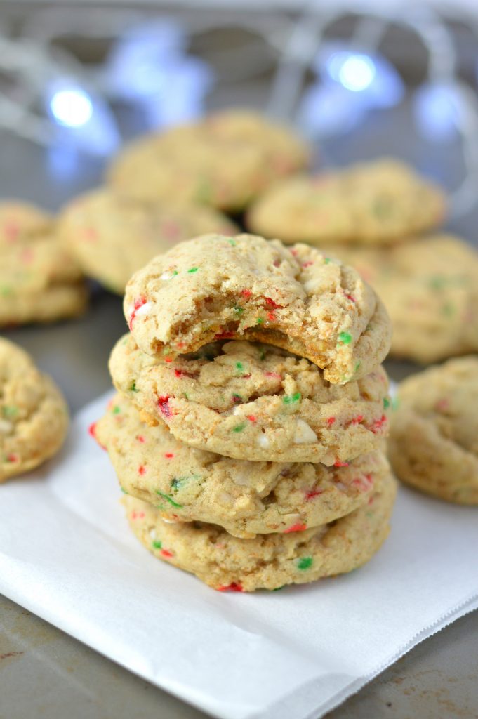 Peppermint Cookies made with crushed candy canes. Super easy to make, they are a great addition to your yearly Christmas cookie recipes.