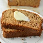 Peanut Butter Banana Bread made with chunky peanut butter, yogurt and egg whites to make this a healthier take on your typical banana bread.