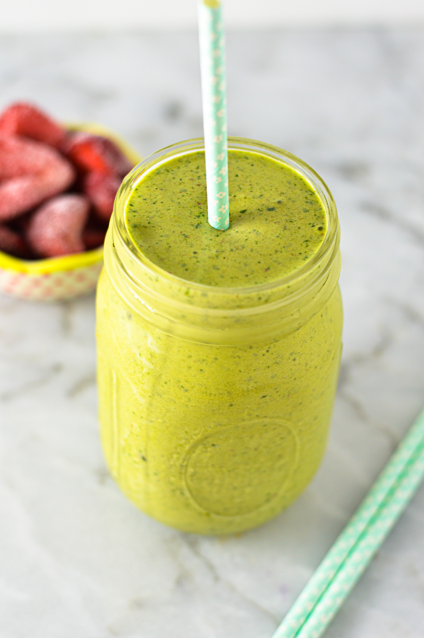 Strawberry Banana Green Smoothie | A Taste of Madness