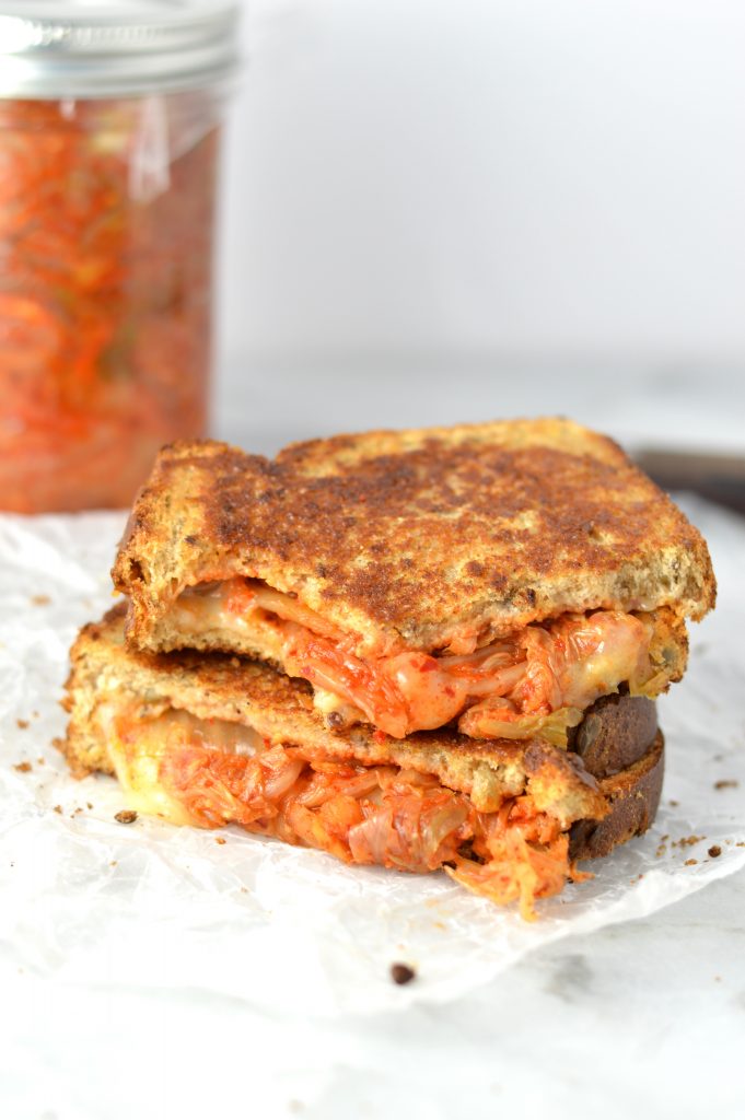 Kimchi Grilled Cheese Sandwich is the perfect lunch to use up any kimchi in your fridge. Made with only 4 ingredients.