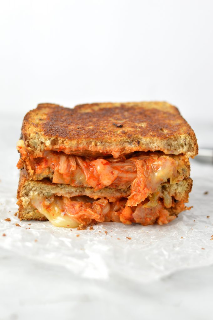 Kimchi Grilled Cheese Sandwich is the perfect lunch to use up any kimchi in your fridge. Made with only 4 ingredients.