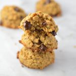 These Chia Seed Peanut Butter Oatmeal Cookies are my go-to grab and go breakfast. Made with oats and made decadent with the addition of chocolate chips.