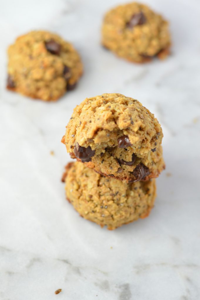 These Chia Seed Peanut Butter Oatmeal Cookies are my go-to grab and go breakfast. Made with oats and made decadent with the addition of chocolate chips.