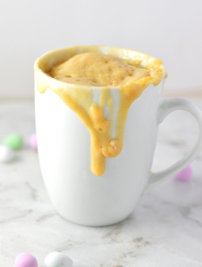 Peanut Butter Mini Egg Mug Cake is a quick and easy recipe that is perfect for Easter. Ready in under 5 minutes, this is a great last minute dessert recipe.