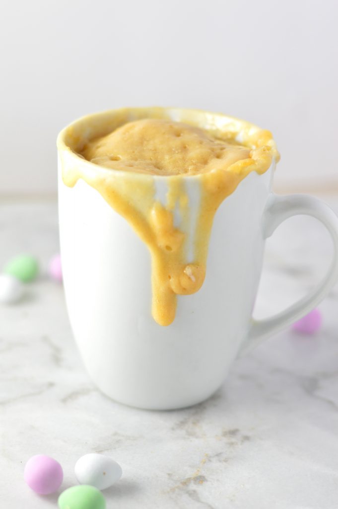 Peanut Butter Mini Egg Mug Cake is a quick and easy recipe that is perfect for Easter. Ready in under 5 minutes, this is a great last minute dessert recipe.