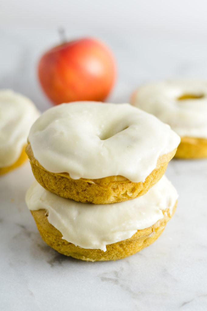 Brown Butter Baked Apple Doughnuts with Brown Butter Icing