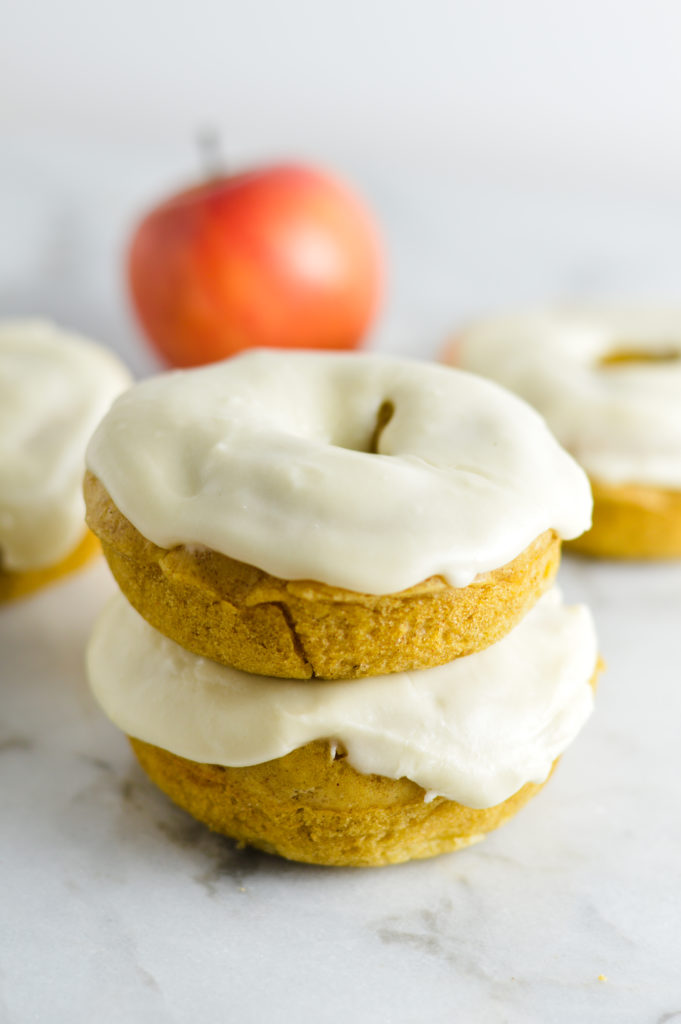 Brown Butter Baked Apple Doughnuts with Brown Butter Icing