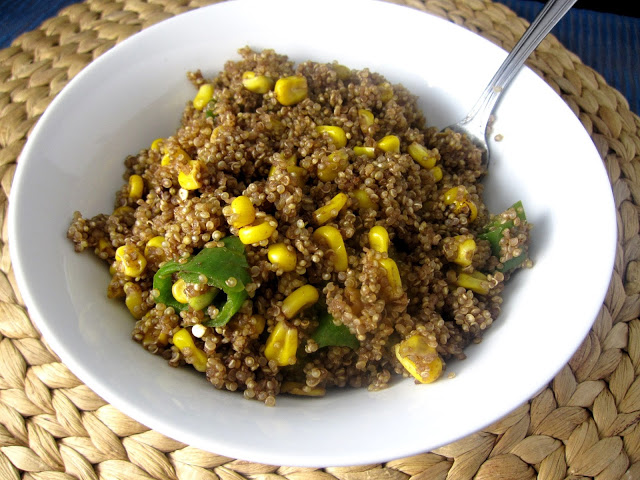 Jalapeno and Corn Quinoa that is made in under 30 minutes, it makes a healthy side dish or lunch that is loaded with flavour.