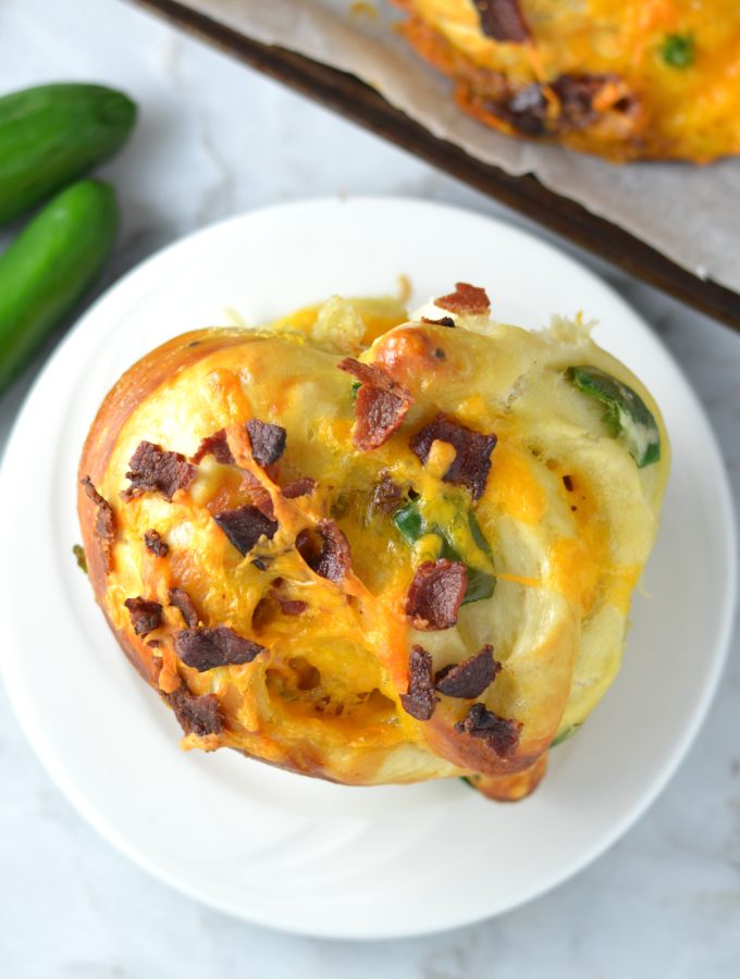 Bacon and Cheddar Stuffed Jalapeno Soft Pretzels