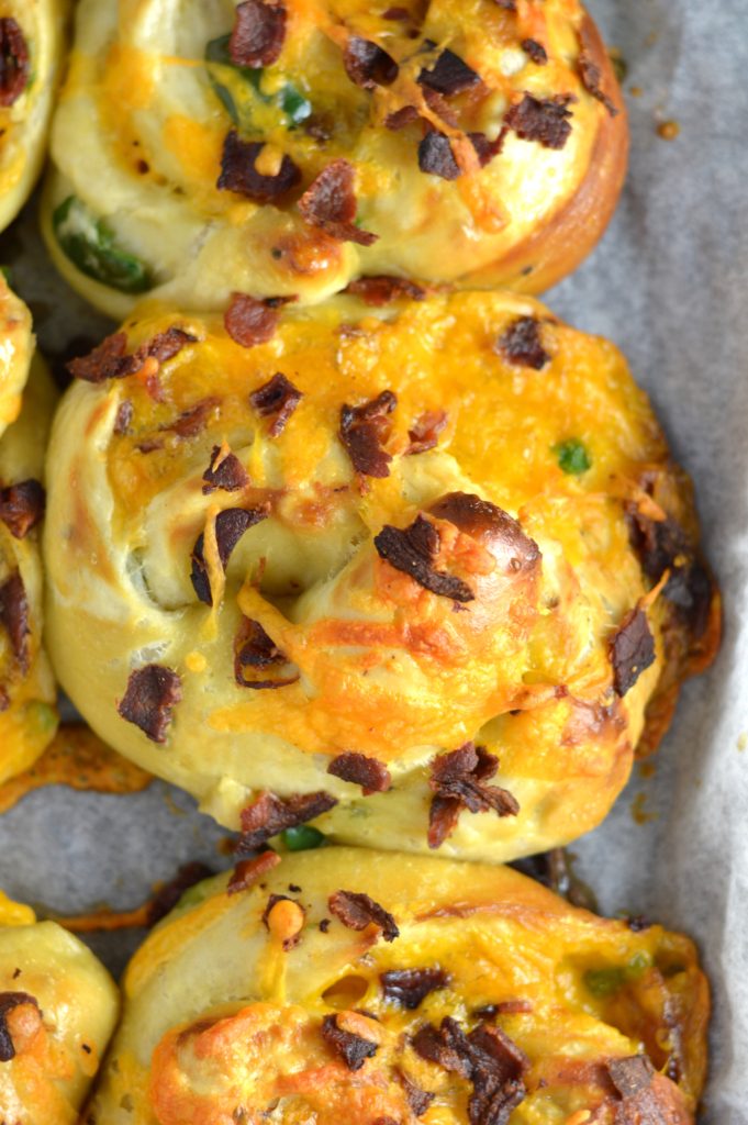 Bacon and Cheddar Stuffed Jalapeno Soft Pretzels