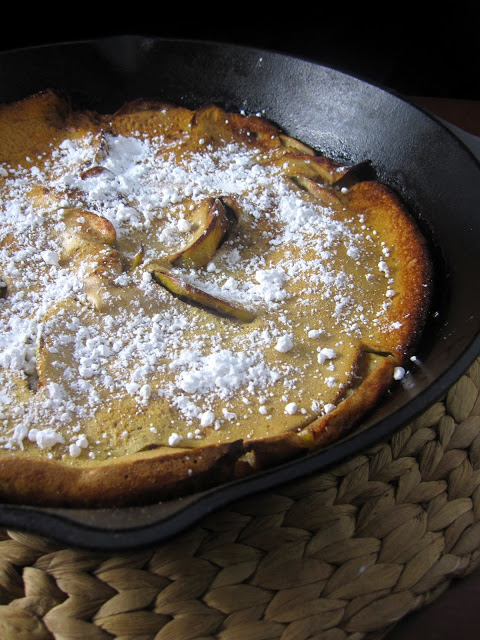 Apple Skillet Popover with Maple Yogurt Cream tastes just like a pancake without the effort. This recipe is like dessert for breakfast.