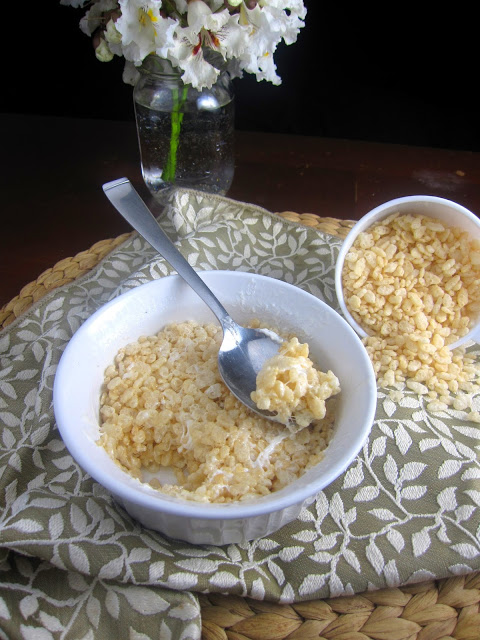 Rice Krispies Square for One that can be made in the microwave in 5 minutes. This makes a great personal dessert or snack recipe.