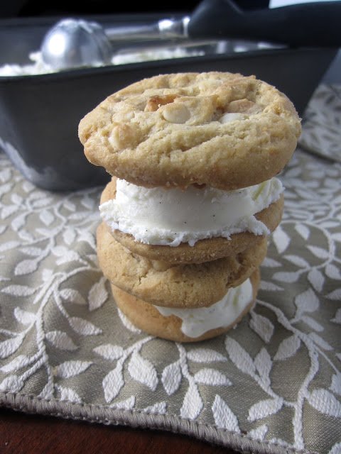 Creamy vanilla bean ice cream, with no ice cream maker required! Summer just isn't the same without no churn vanilla bean ice cream sandwiches.