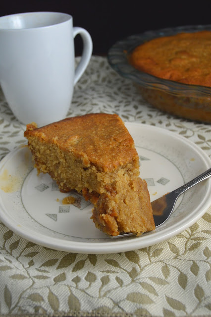 Pear and Dulce de Leche Cake is so easy to make. The mix of spices make them the perfect fall treat! Quick dessert recipe idea.