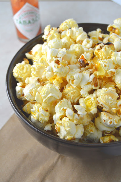 This Tabasco popcorn is perfectly spicy and buttery at once! So easy to make, this makes the perfect snack.