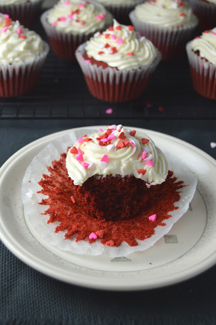 These red velvet cupcakes with cream cheese frosting are some of the best cupcakes I have ever tried! Valentine's day dessert recipe anyone?