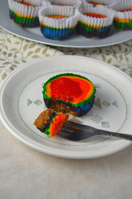 Mini Rainbow Cheesecakes just in time for St. Patrick's Day! These are so colorful and so much fun to make!