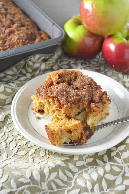  This apple coffee cake makes for a perfect breakfast or afternoon snack. Soft cake filled with apples, topped with crunchy cinnamon streusel.