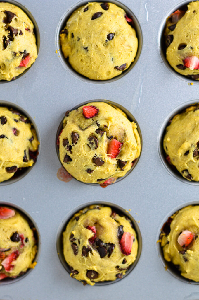 Mini Strawberry and Chocolate Chip Muffins