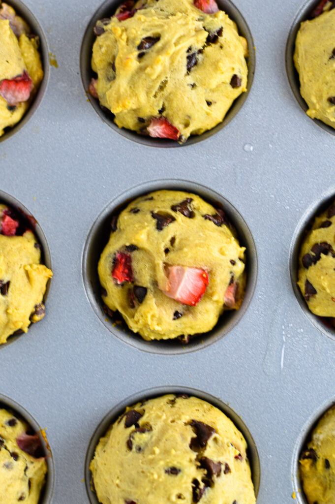 Mini Strawberry and Chocolate Chip Muffins