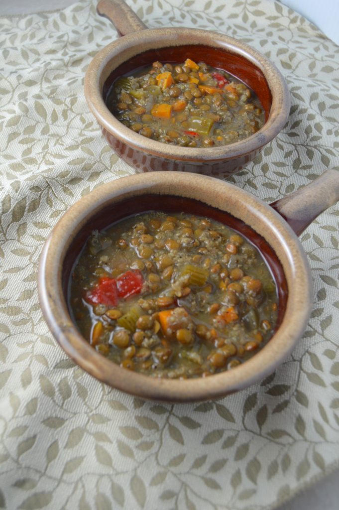 This slow cooker sweet potato and lentil soup can be made ahead of time and put in the freezer until you need it. Made in the Crockpot, which makes this the perfect weekday meal.