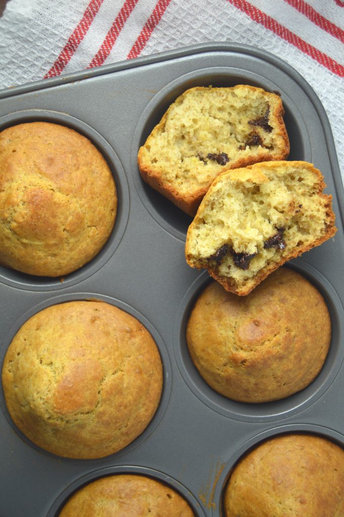 Not so sweet muffins with a delicious chocolatey filling. These chocolate stuffed muffins are super easy to make as a back to school snack.