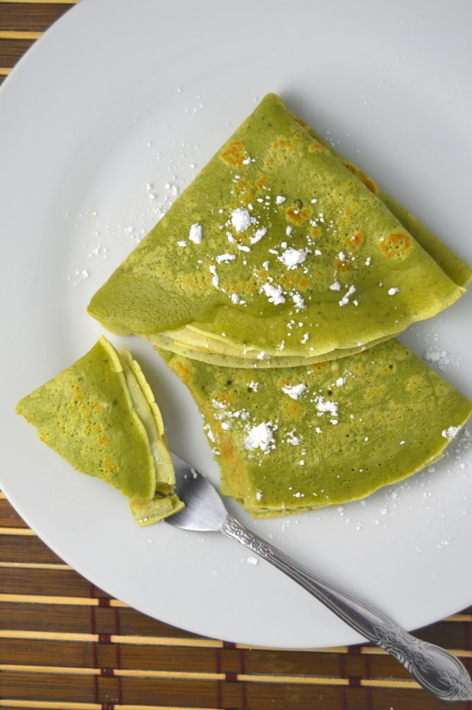 Super easy to make matcha crepes. Perfect for breakfast, brunch or dessert.