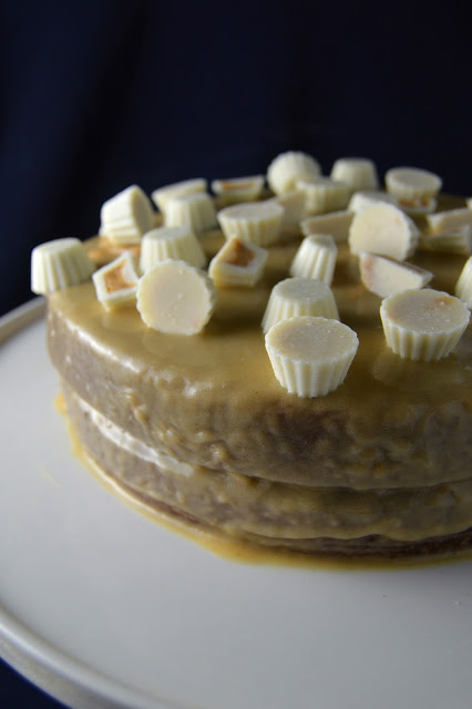 Chocolate Layer Cake with Peanut Butter Glaze