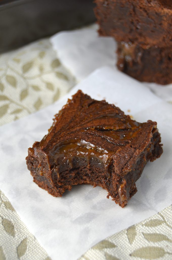 Nutella dulce de leche brownies that are gooey and fudgy at the same time. Perfect quick and easy dessert.