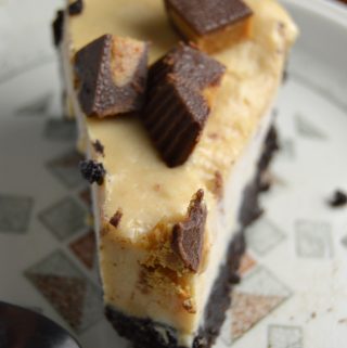 Peanut butter frozen cheesecake recipe is amazingly easy to make, and is no bake!