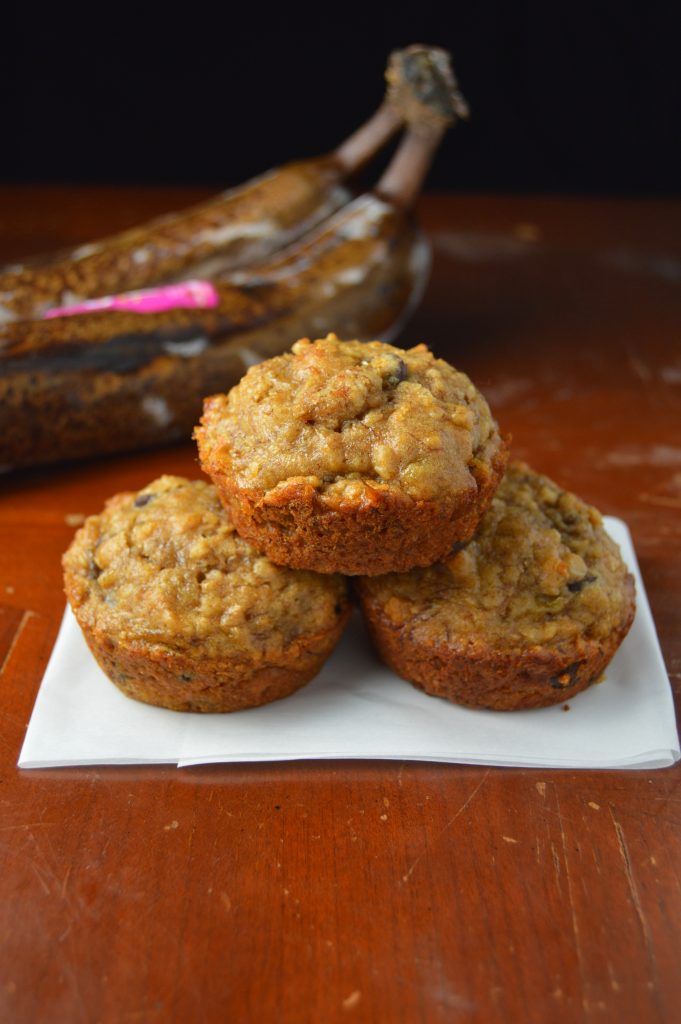 Peanut Butter and Banana Chocolate Chip Muffins