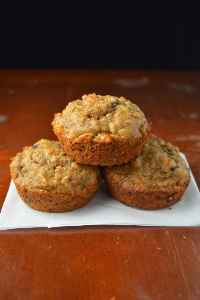 Peanut Butter and Banana Chocolate Chip Muffins