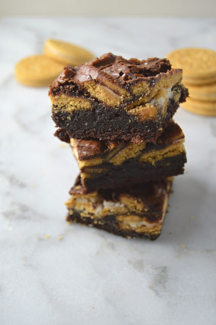 Golden Oreo and Nutella Brownies