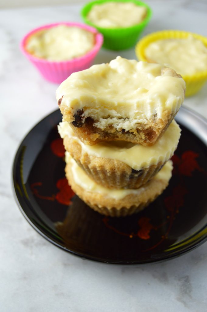 Individual sized cheesecakes with a chocolate chip cookie base. Can you think of a better combination?