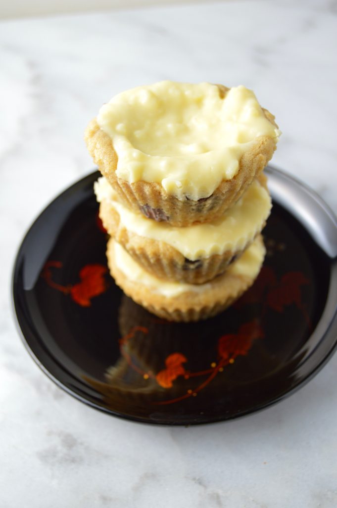 Individual sized cheesecakes with a chocolate chip cookie base. Can you think of a better combination?