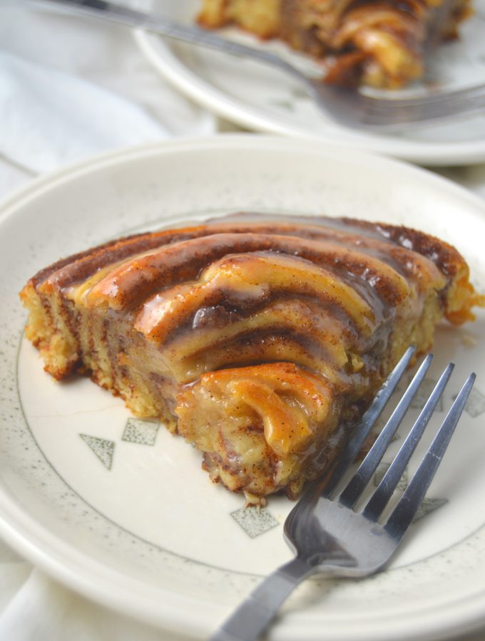 Why make little individual cinnamon rolls when you can make a giant cinnamon roll? Made with Pillsbury crescent rolls.