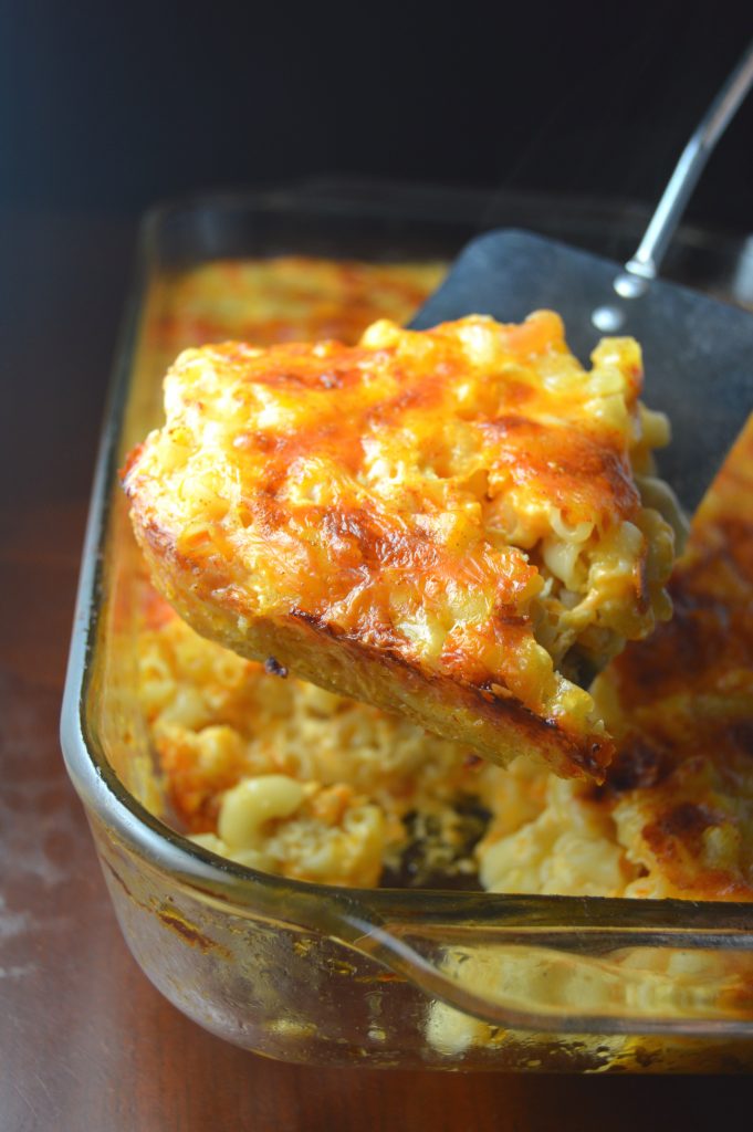 The best Baked Macaroni and Cheese packed with two types of cheese and cooked to perfection. So easy to make, this is a great weekday meal recipe the whole family will enjoy.