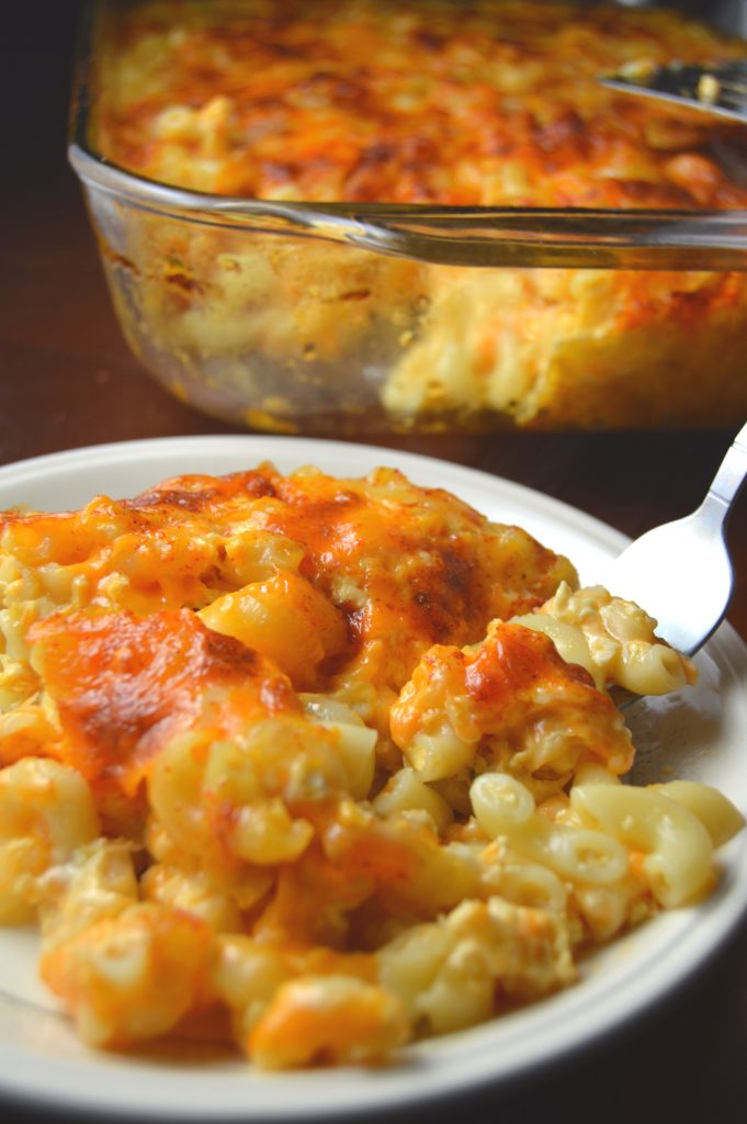 The best Baked Macaroni and Cheese packed with two types of cheese and cooked to perfection. So easy to make, this is a great weekday meal recipe the whole family will enjoy.