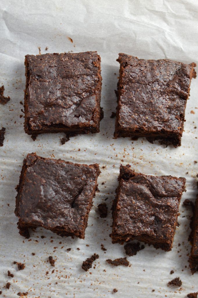 Brownies that are gluten free, butterless, and ready in under 30 minutes.