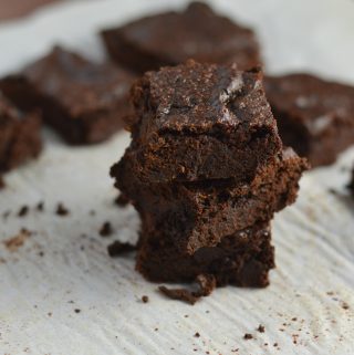 Brownies that are gluten free, butterless, and ready in under 30 minutes.