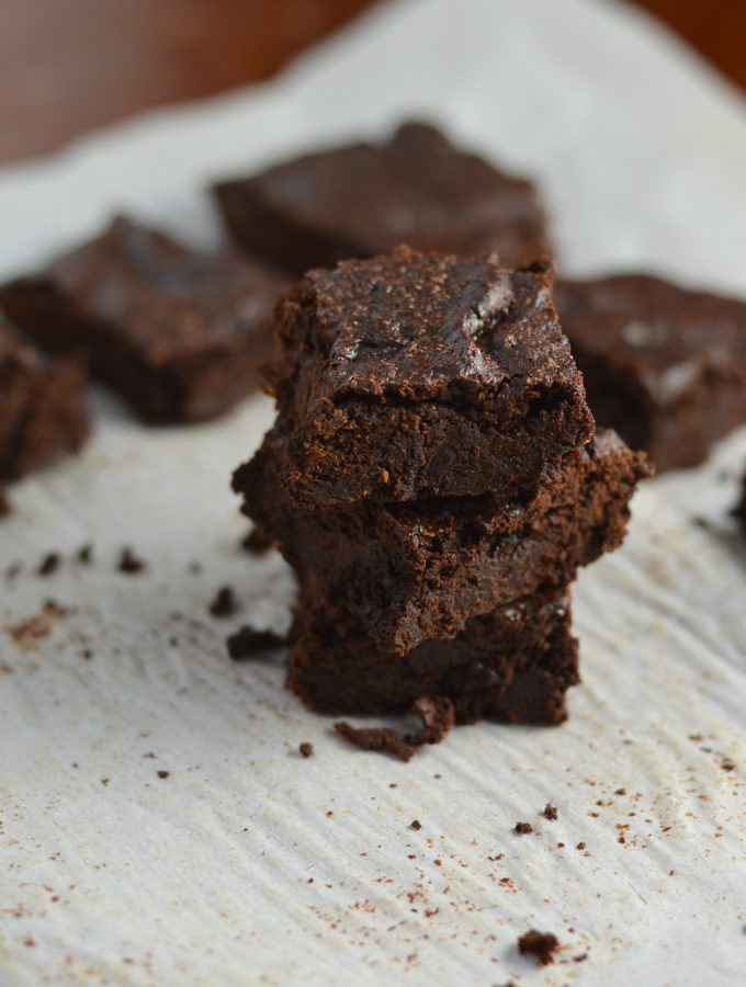 Brownies that are gluten free, butterless, and ready in under 30 minutes.